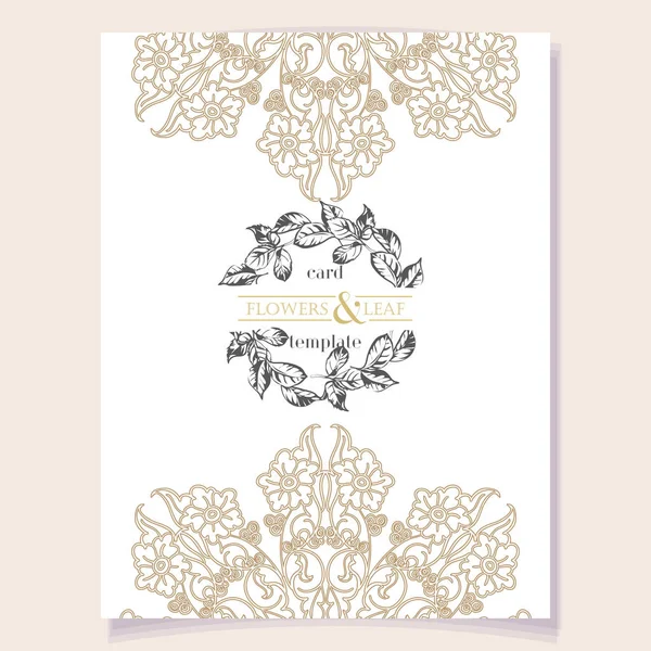 Invitation Card Template Beautiful Ornaments Mandala Style Flowers Ornamental Background — Stock Vector
