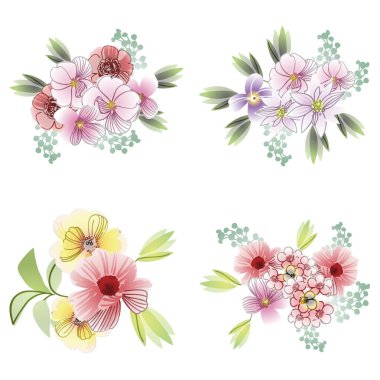 Çiçekli soyut, pürüzsüz vektör deseni