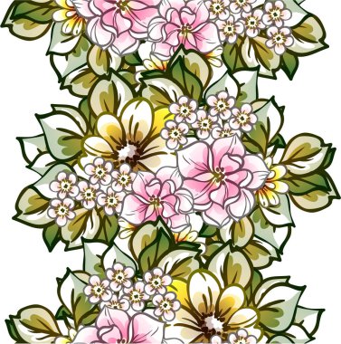 Çiçekli soyut, pürüzsüz vektör deseni