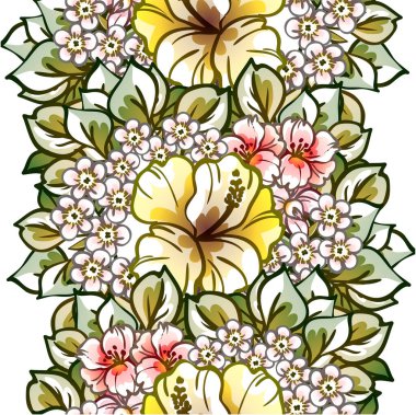 Çiçekli soyut, pürüzsüz vektör deseni