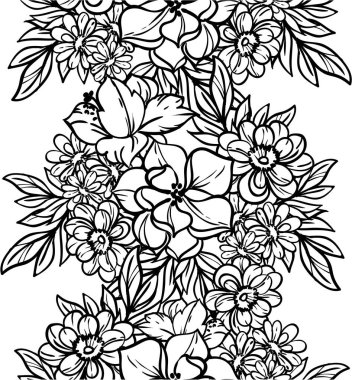 Çiçekli soyut, pürüzsüz vektör deseni