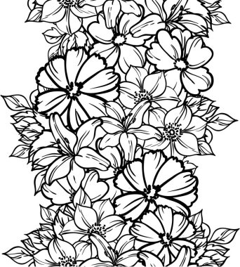 Çiçekli soyut, pürüzsüz vektör deseni