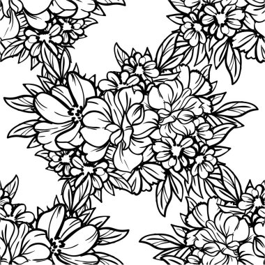 Çiçekli soyut, pürüzsüz vektör deseni