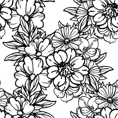 Çiçekli soyut, pürüzsüz vektör deseni