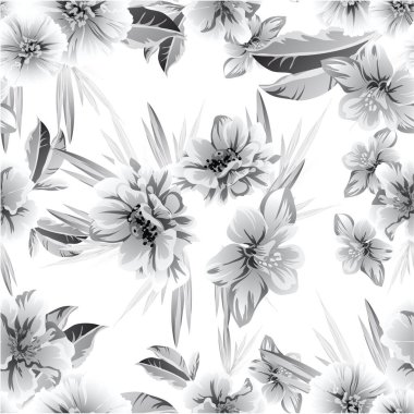 Çiçekli soyut, pürüzsüz vektör deseni