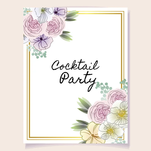 Cartão Convite Casamento Romântico Casamento Casamento Noiva Aniversário Dia Dos — Vetor de Stock