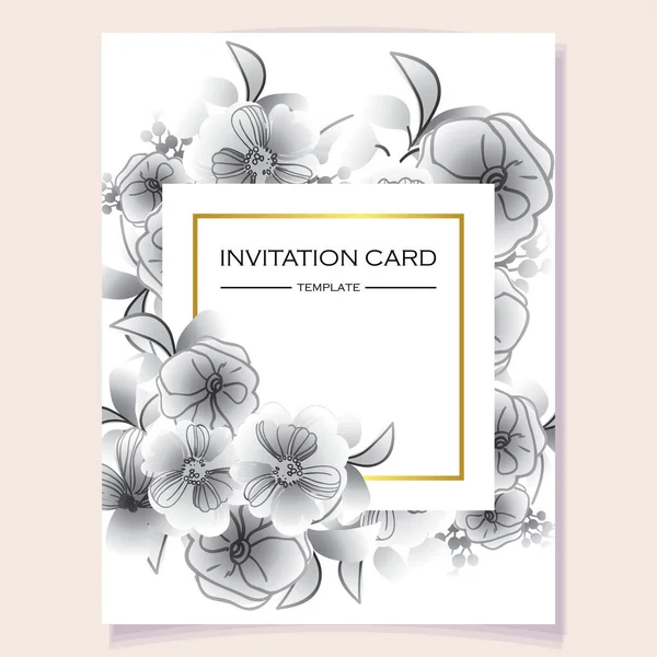 Carte Invitation Mariage Romantique Mariage Mariage Noces Anniversaire Saint Valentin — Image vectorielle