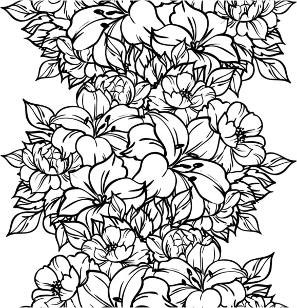 Patrón Vectorial Sin Costura Abstracto Con Flores — Vector de stock