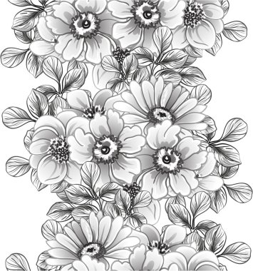 Çiçekli soyut, pürüzsüz vektör deseni