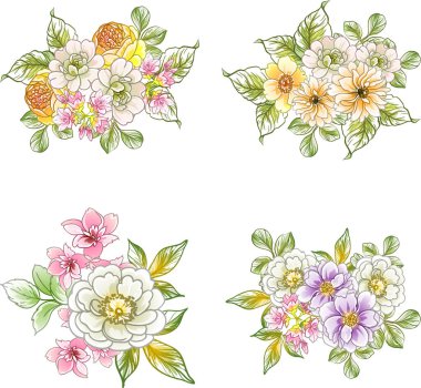 Çiçekli soyut, pürüzsüz vektör deseni