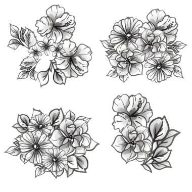 Çiçekli soyut, pürüzsüz vektör deseni