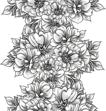 Çiçekli soyut, pürüzsüz vektör deseni