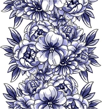 Çiçekli soyut, pürüzsüz vektör deseni