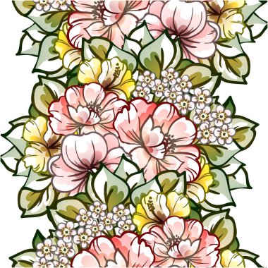 Çiçekli soyut, pürüzsüz vektör deseni