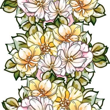 Çiçekli soyut, pürüzsüz vektör deseni