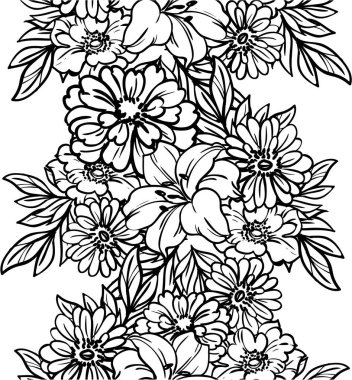 Çiçekli soyut, pürüzsüz vektör deseni