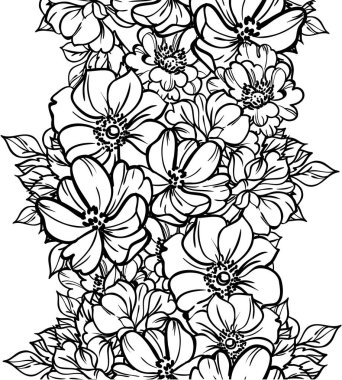 Çiçekli soyut, pürüzsüz vektör deseni