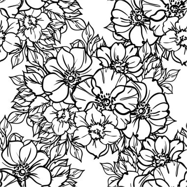 Çiçekli soyut, pürüzsüz vektör deseni