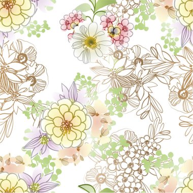 Çiçek arkaplan ile soyut zarafet kusursuz desen