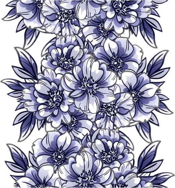 Patrón Vectorial Sin Costura Abstracto Con Flores — Archivo Imágenes Vectoriales