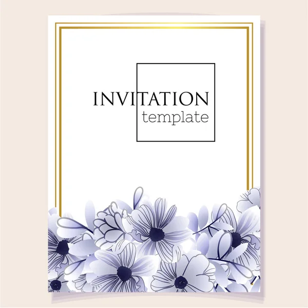 Romantic Wedding Invitation Card Wedding Marriage Bridal Birthday Valentine Day — Stock Vector