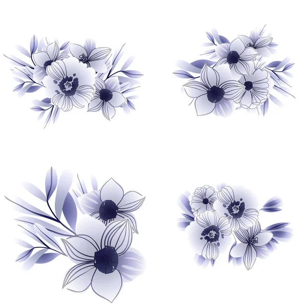 Modèle Vectoriel Sans Couture Abstrait Avec Des Fleurs — Image vectorielle