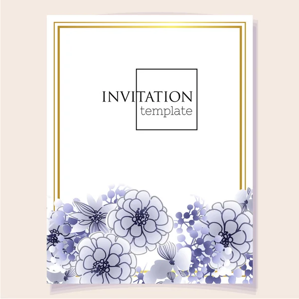 Cartão Convite Casamento Romântico Casamento Casamento Noiva Aniversário Dia Dos — Vetor de Stock