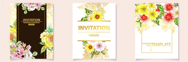 Romantic Wedding Invitation Card Wedding Marriage Bridal Birthday Valentine Day — Stock Vector