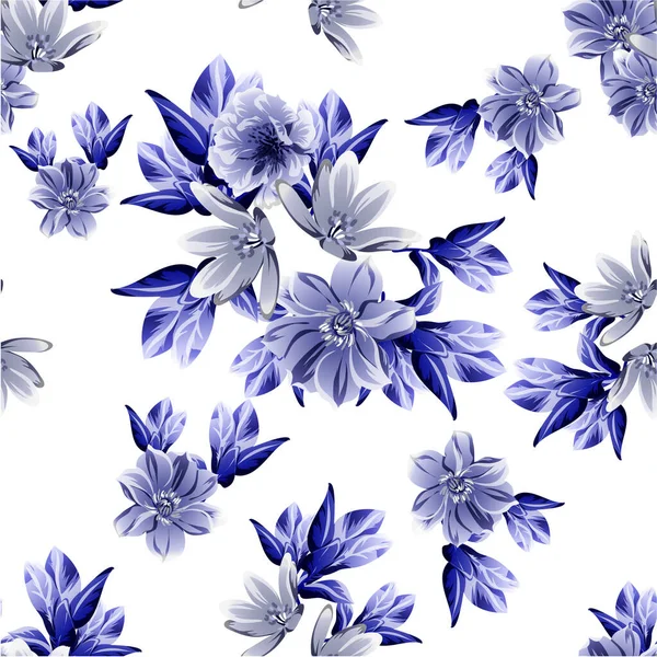 Abstract Naadloos Vector Patroon Met Bloemen — Stockvector