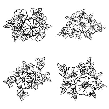 Çiçeklerle soyut, pürüzsüz vektör deseni