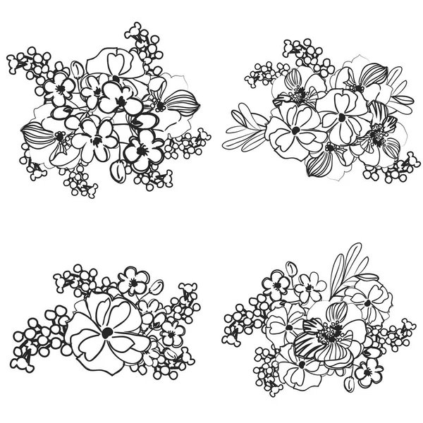 带花朵的无缝矢量图案背景 — 图库矢量图片