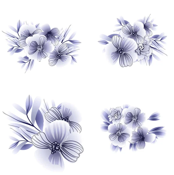 Abstrakte Nahtlose Vektormuster Hintergrund Mit Blumen — Stockvektor