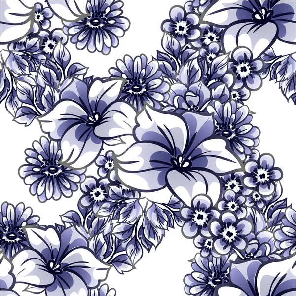 Fondo Patrón Vectorial Sin Costura Abstracto Con Flores — Vector de stock