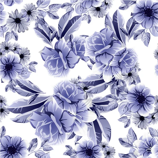 Fondo Patrón Vectorial Sin Costura Abstracto Con Flores — Vector de stock