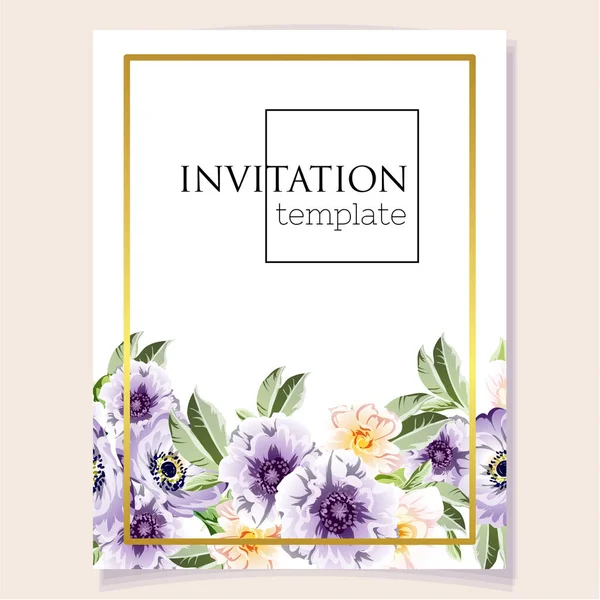 Romantic Wedding Invitation Card Wedding Marriage Bridal Birthday Valentine Day — Stock Vector