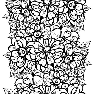 Çiçeklerle soyut, pürüzsüz vektör deseni