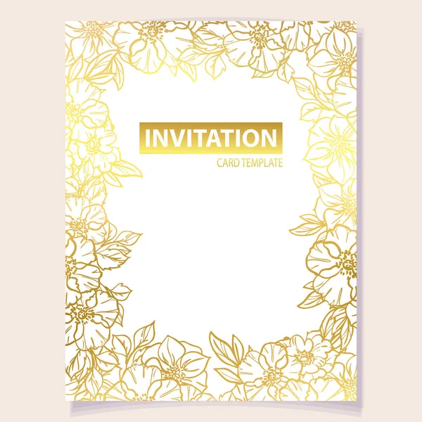 Carte Invitation Mariage Romantique Mariage Mariage Noces Anniversaire Saint Valentin — Image vectorielle