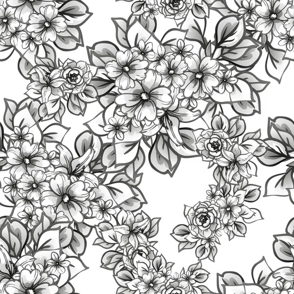 Fondo Patrón Vectorial Sin Costura Abstracto Con Flores — Vector de stock