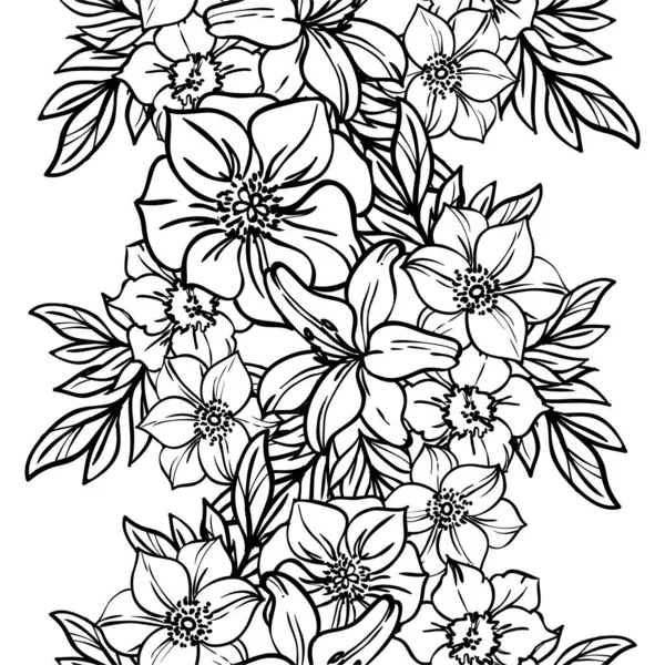 Fond Motif Vectoriel Sans Couture Abstrait Avec Des Fleurs — Image vectorielle