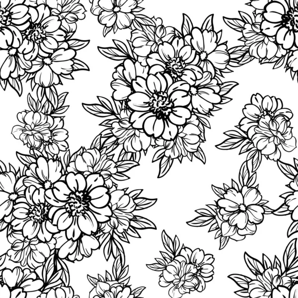 Fond Motif Vectoriel Sans Couture Abstrait Avec Des Fleurs — Image vectorielle