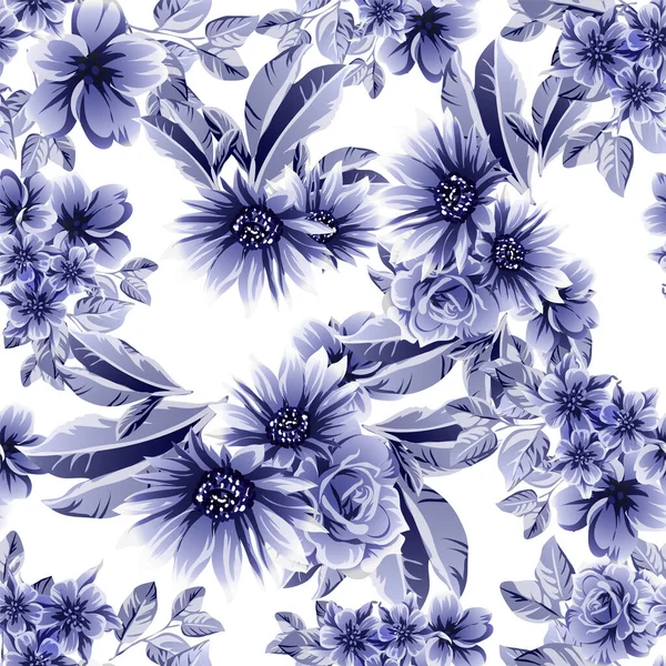 Fond Motif Vectoriel Sans Couture Abstrait Avec Des Fleurs — Image vectorielle