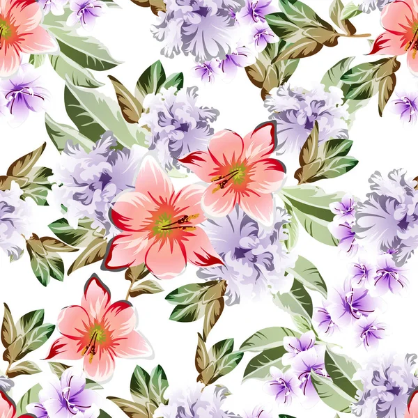 Fondo Patrón Vectorial Sin Costura Abstracto Con Flores — Vector de stock