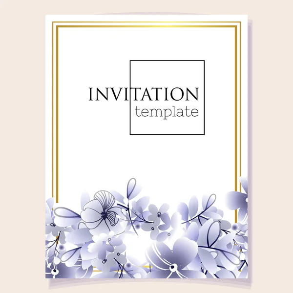 Romantic Wedding Invitation Card Wedding Marriage Bridal Birthday Valentine Day — Stock Vector