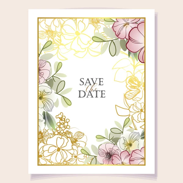 Tarjeta Invitación Romántica Boda Boda Matrimonio Novia Cumpleaños San Valentín — Vector de stock