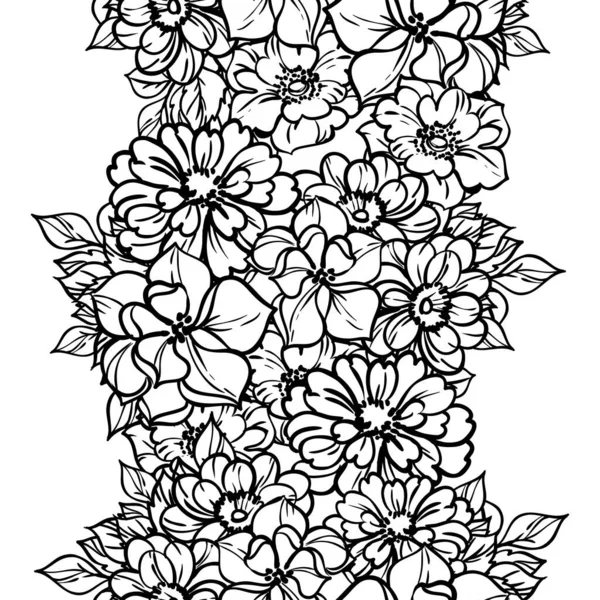 Fondo Patrón Vectorial Sin Costura Abstracto Con Flores — Vector de stock