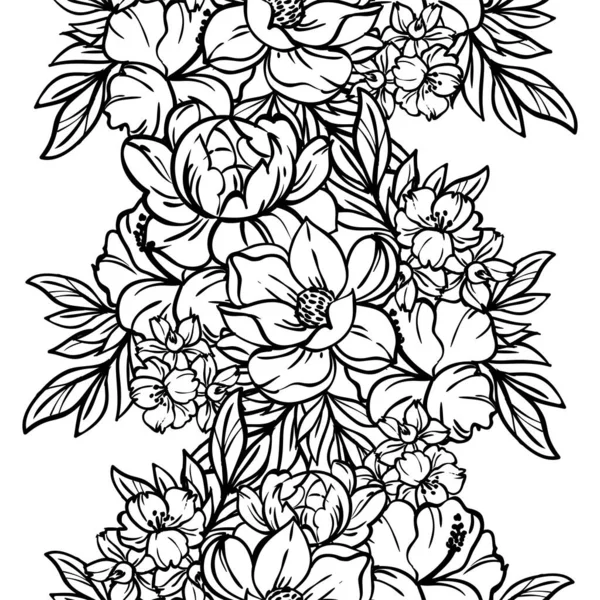 Fond Motif Vectoriel Sans Couture Abstrait Avec Des Fleurs — Image vectorielle