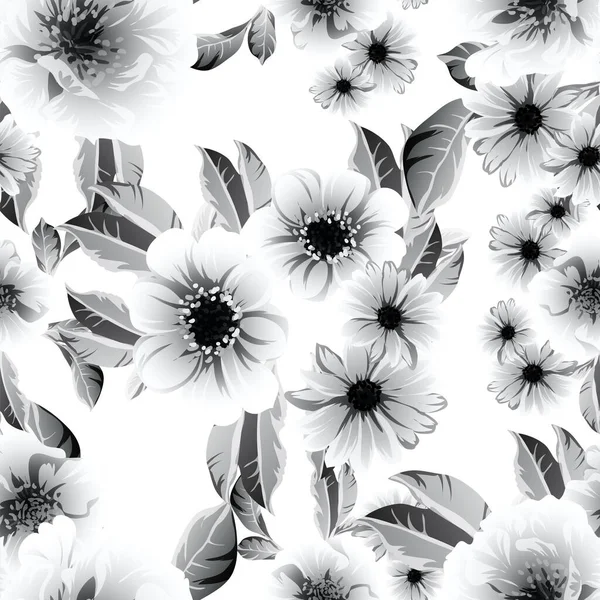 Fond Motif Vectoriel Sans Couture Abstrait Avec Des Fleurs — Image vectorielle