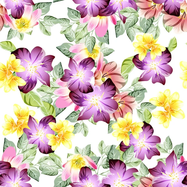 Fondo Patrón Vectorial Sin Costura Abstracto Con Flores — Vector de stock