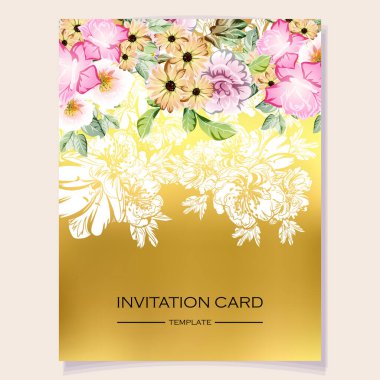 Romantik düğün davetiyesi. Düğün, evlilik, gelin, doğum günü, Sevgililer Günü.