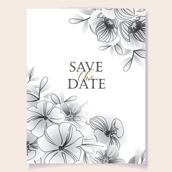 Romantische Uitnodigingskaart Bruiloft Huwelijk Bruids Verjaardag Valentijnsdag — Stockvector